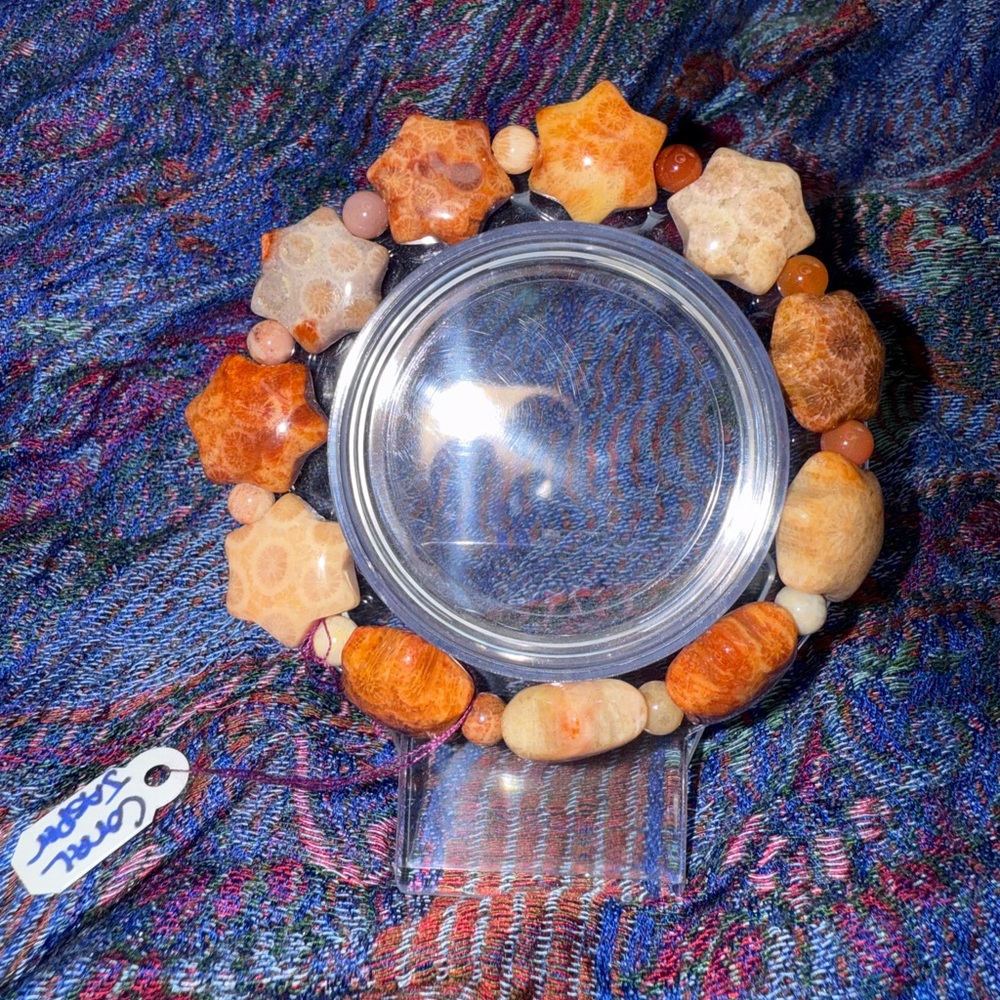 Fossilized Coral jasper Bracelet